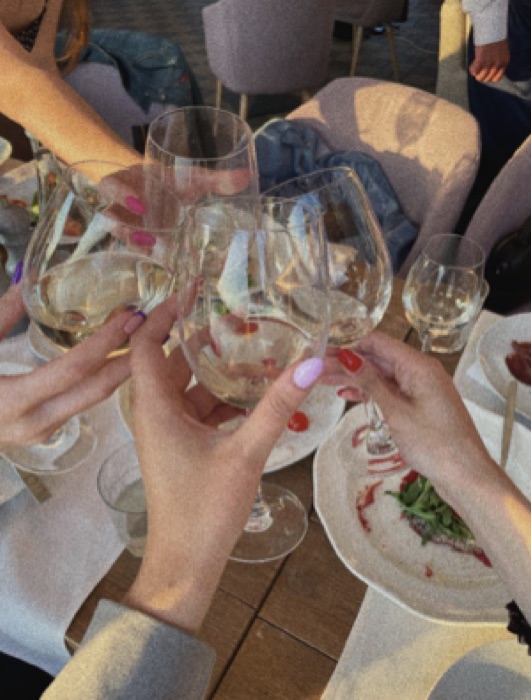 out with four friends